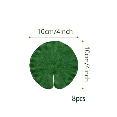 8Pcs Artificial Floating Lily Pads for Pond & Pool Decor