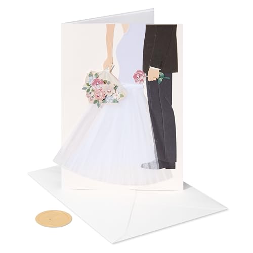 Elegant Handmade Papyrus Wedding Card - Love & Happiness