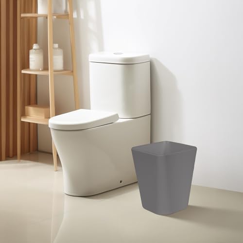 TEIUKAX Grey Small Trash Can - 1.8 Gallon Waste Bin for Home & Office
