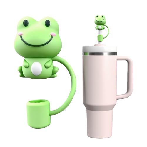 Cute Frog Silicone Straw Cover for Stanley Cup 10mm Straw Topper