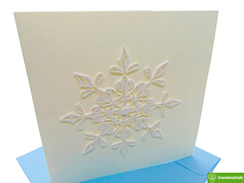 Greenhandshake Christmas Quilling Card 3D Collection Snowflake Handmade Greeting Card for All Occasions