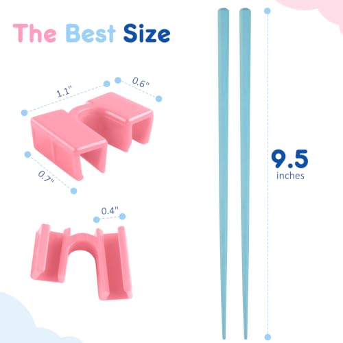 Training Chopsticks Set for Beginners - 8 Pairs with Clip-On Helpers