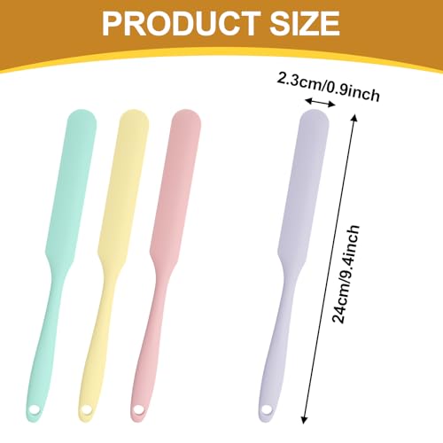 4-Pack Color-Coded Long Handle Jar Spatulas Set