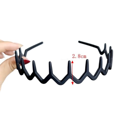 Wavy Tooth Headbands 4 Pcs Plastic Non Slip Hair Hoops Tortoiseshell