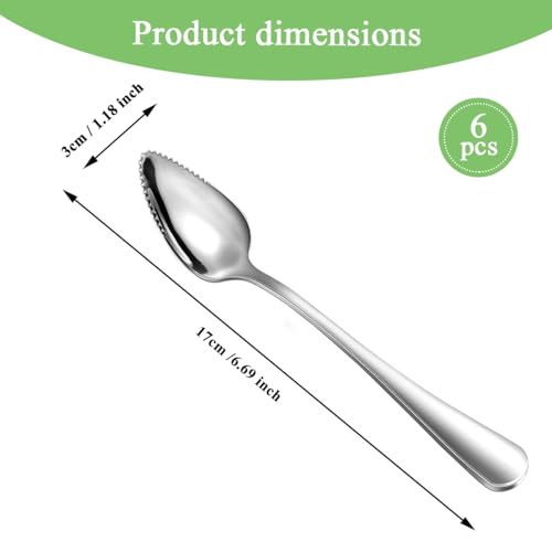 Berglander Serrated Grapefruit Spoons - 6-Piece Stainless Steel Utensil Set