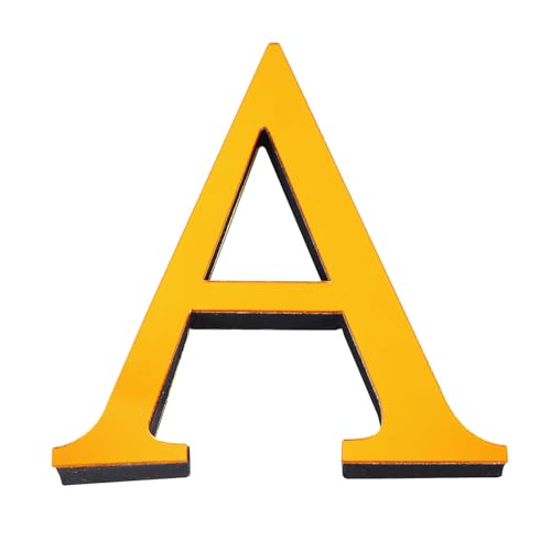 PATIKIL 3D Acrylic Alphabet Mirror Wall Sticker - Letter A, Deep Gold