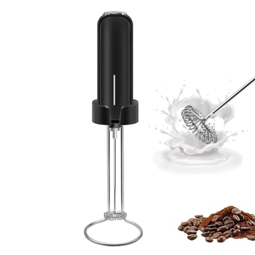 Battery Operated Handheld Milk Frother with Stand & Hook