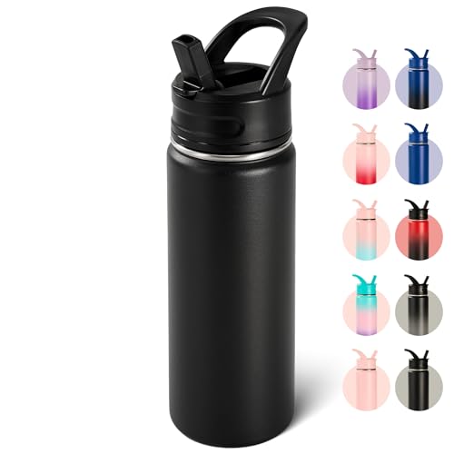 Fijinhom 18oz Insulated Stainless Steel Water Bottle with Straw
