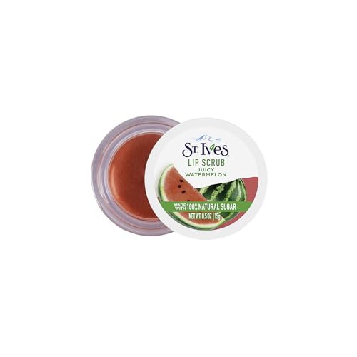 St. Ives Watermelon Lip Scrub, 100% Natural Sugar Exfoliator, 0.5 oz