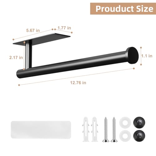 Square Black Stainless Steel Paper Towel Holder - Under Cabinet