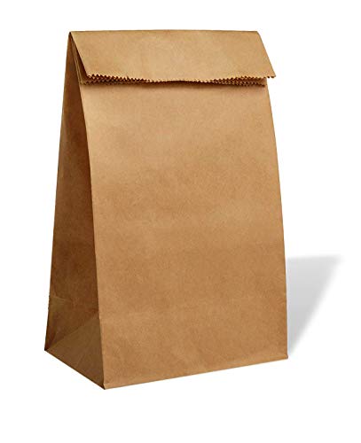 PAVILIA Kraft Paper Lunch Bags 30-Pack - Self-Standing Flat Bottom Brown Tote
