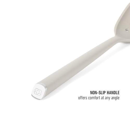 Calphalon Edge Heat-Resistant Silicone Slotted Skimmer Spoon - Taupe