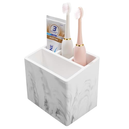 Diatomite Toothbrush Holder with 4 Slots for Bathroom Countertop, Kids & Electric Toothbrush Organizer