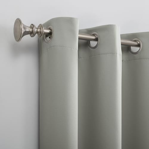 Sun Zero Easton Energy Saving Blackout Curtain Panel, 40" x 84", Silver Gray