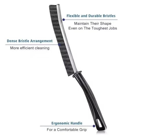 Angled Crevice Cleaning Brush Set - Heavy Duty Grout & Gap Scrubbers (3 Pack)