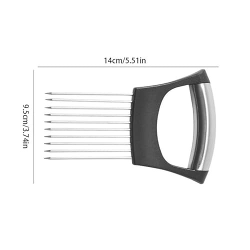 Onion Slicer with Ergonomic Handle - Stainless Steel Vegetable & Meat Cutter