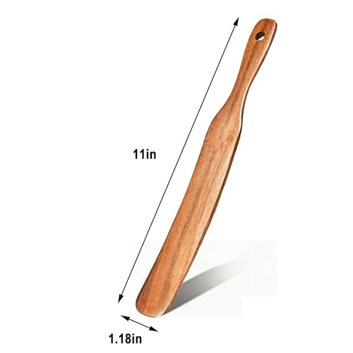 Wooden Skinny Spurtle for Sourdough - 11in Mixing & Scraping Tool
