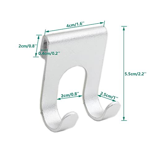 ULIFESTAR Silver Double Hooks for Glass Shower Door - Heavy Duty Towel Hooks