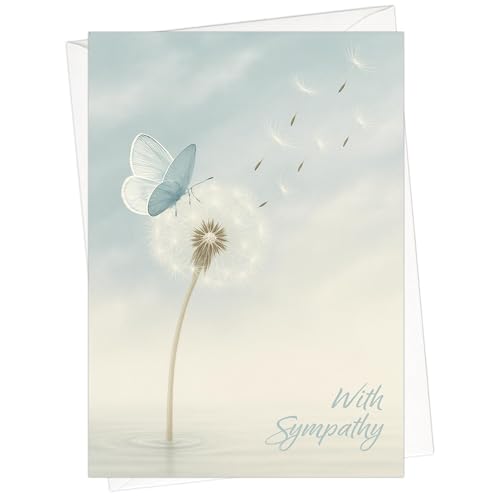 Cheerin Sympathy Card with Envelope - 5x7 Dandelion Design