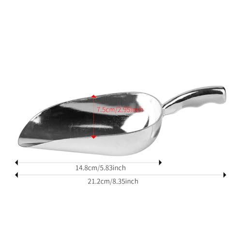 12 Oz Cast Aluminum Ice Scoop - 2-Piece Set for Weddings & Buffets