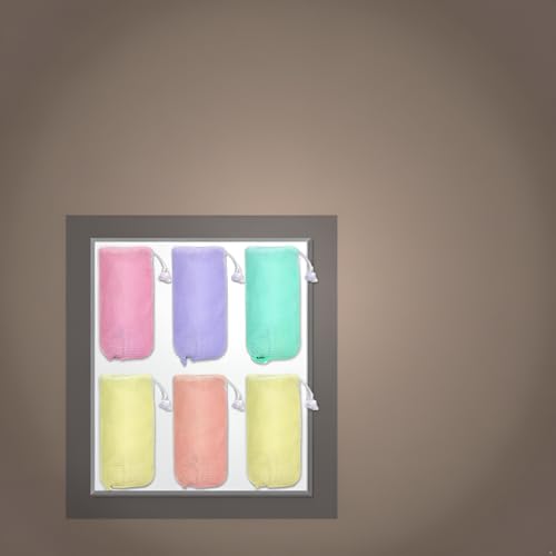 Exfoliating Mesh Soap Pouch 6 Pack Drawstring Foaming Net for Body