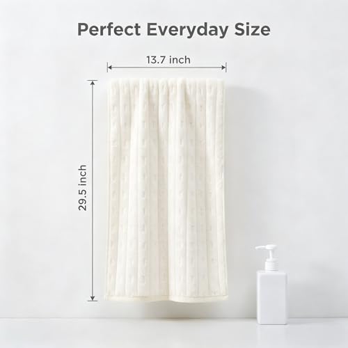 Microfiber Hand Towels 3 Pack with Hanging Loops - Quick Dry 14x29.6in (Beige)