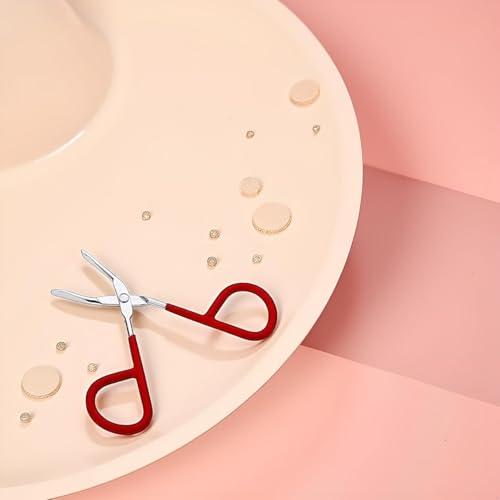ROMI FLORIA Stainless Steel Scissors Shaped Eyebrow Tweezers with Slant Tip