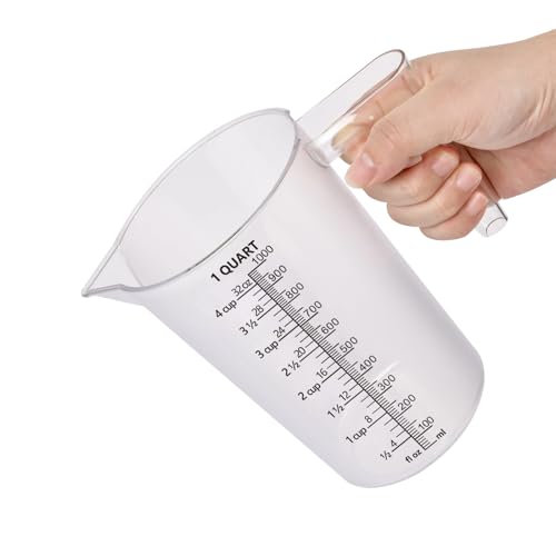 32oz Measuring Pitcher with Laser-Etched Markings - Clear Plastic Cup