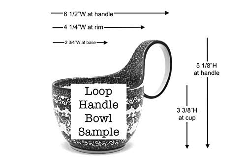 Polish Pottery Loop Handle Bowl - Maraschino