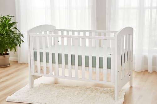 2 Pack Fitted Crib Sheets 28x52 Inches Microfiber White/Green - American Baby Company