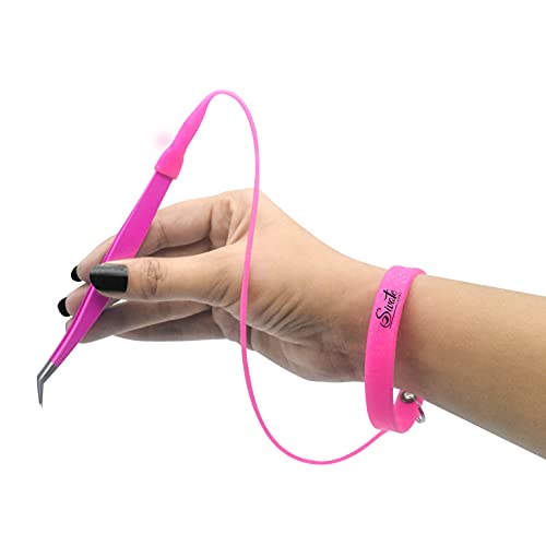 SIVOTE Silicone Lash Tweezer Holder Wristband Pink Protective Strap