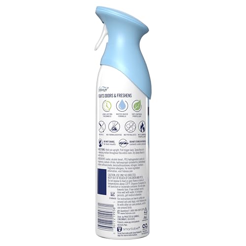 Febreze Air Mist, Air Freshener Spray, Odor Fighting Room Spray, Deodorizer for Home Bathroom Kitchen Office Apartment Dorm Room Classroom, Linen & Sky Scent, 8.1oz (Pack of 6)
