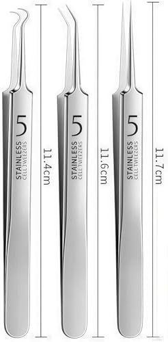 Blackhead Removal Tweezers Kit 3 Pcs Stainless Steel
