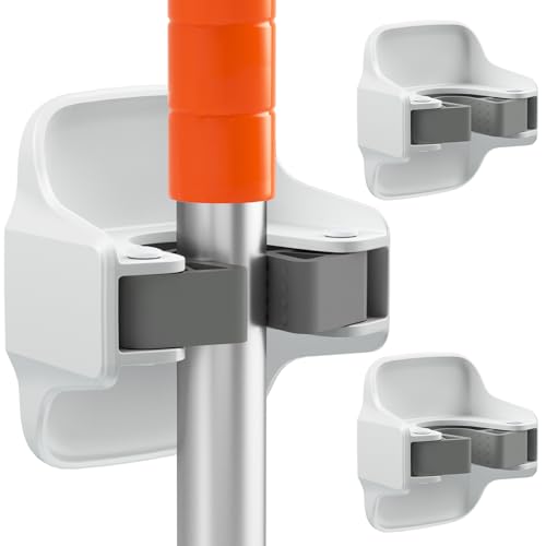 Reliahom Wall Mount Broom and Mop Holder - Adhesive Storage Rack, 3 Pack