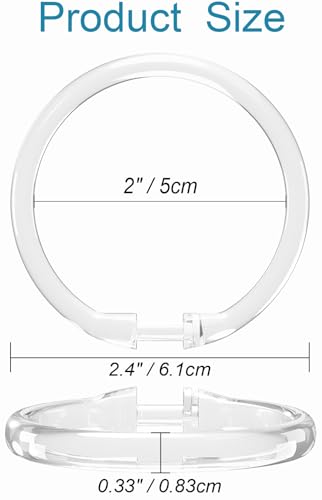 Kutesna Clear Shower Curtain Rings - 12 Pack with Snap-Close Design