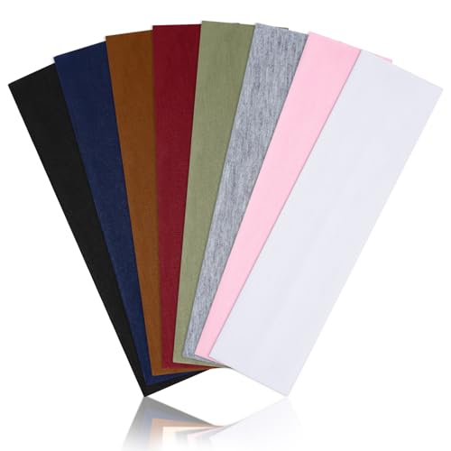 8 Pack Headbands for Women, Elastic Soft Hair Bands Non Slip Women's Fashion Headbands for Daily Workout Yoga Running