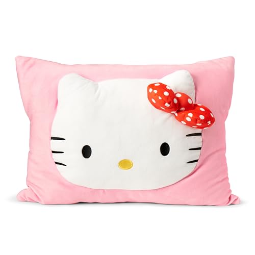 Northwest Sanrio Hello Kitty Forever Sweet Silk Touch Throw Blanket 50" x 60" with 3D Plush Pocket Pillow 14" x 20" – Comfy Hello Kitty Plush Blanket and Pillow Set