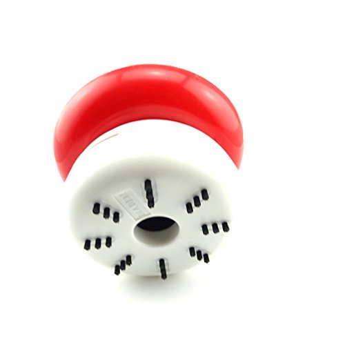 Honbay Portable Mushroom Desktop Vacuum Cleaner - Red Mini Desk Dust Sweeper