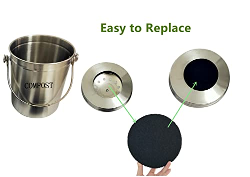 Compost Filters for 7.25-Inch Countertop Bins - 6 Pack Activated Carbon