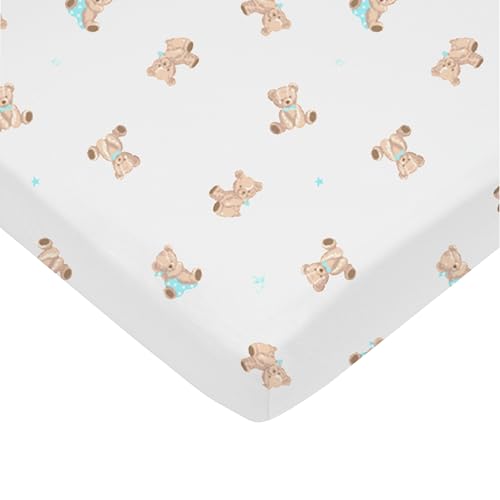 Mini Crib Sheet 100% Cotton Fitted Bear Design 24x38