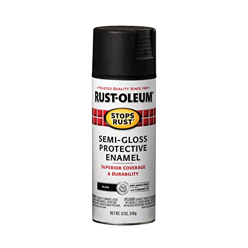 Rust-Oleum Stops Rust Semi-Gloss Black Spray Paint 12 oz - Weather & Rust Resistant