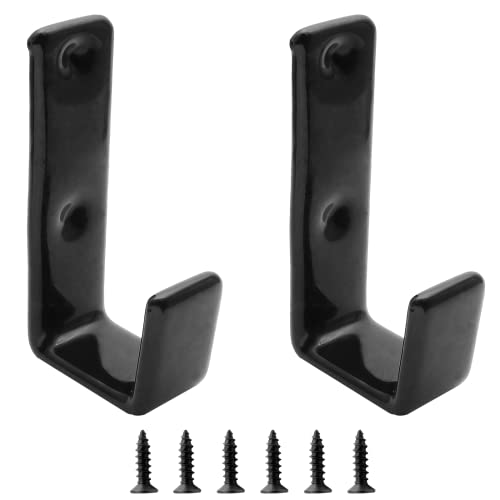 Bivethoi 2pcs Heavy-Duty Bunk Bed Ladder Hook Brackets, 1-Inch Black Iron