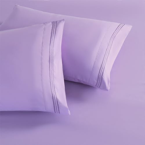 NookZuzu Light Purple Pillow Covers, 2-Pack Standard Size 20x26 Microfiber