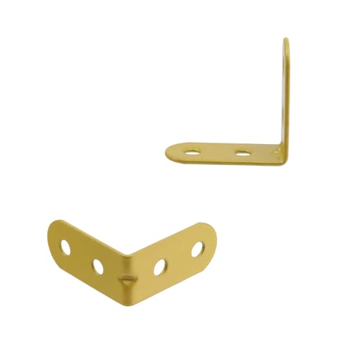 T Tulead 1.54" L-Shape Corner Braces, Golden Iron Furniture Brackets - 20PCS