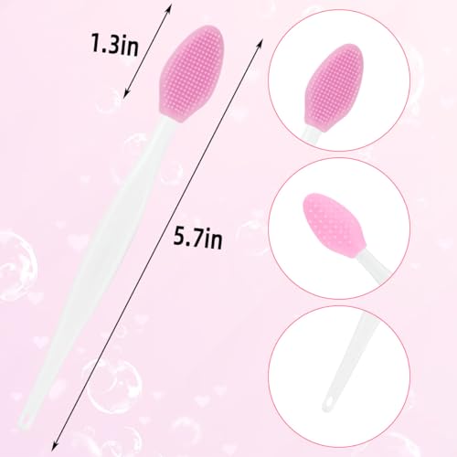 Silicone Exfoliating Lip Brushes 10-Pack - Double-Sided Nose and Face Scrubber Tool for Smooth Skin