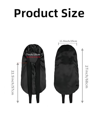 Large Long Satin Bonnet for Women - Stretchy Tie Band Sleep Cap
