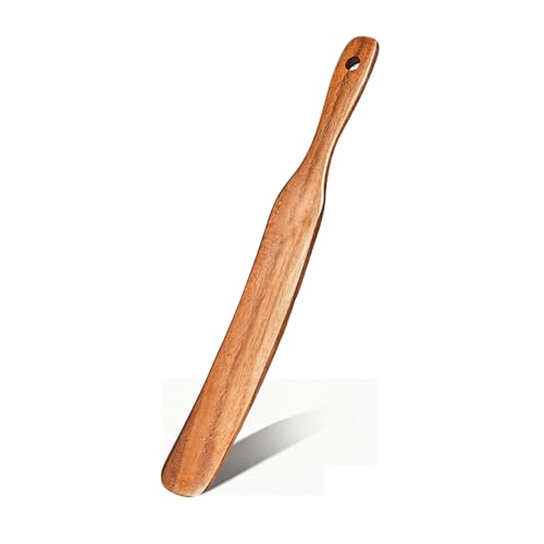 Wooden Skinny Spurtle for Sourdough - 11in Mixing & Scraping Tool