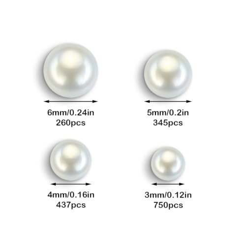 Self Adhesive Pearl Stickers - 1792PCS Face, Nail & Craft Pearls in 4 Sizes
