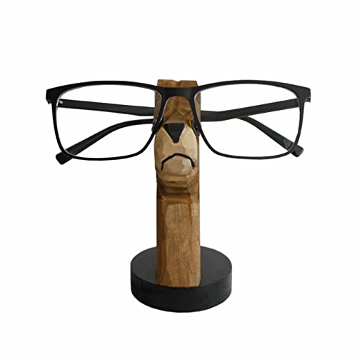 Handmade Wooden Eyeglasses Holder - Brown Bear Display Stand