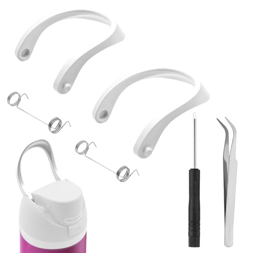 2pcs Handles for Owala FreeSip 24oz 32oz, Water Bottle Cap Carry Loop Handle, Replacement Parts for Owala Cup 16/25/40oz Easy Bottle Top Lid Cap Replacement Accessories, BPA-Free (White)
